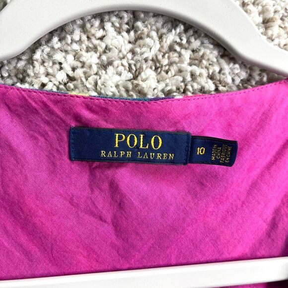 Polo Ralph Lauren Dress Women’s 10 Pink and Green Plaid Sleeveless Wrap Maxi - Picture 3 of 8